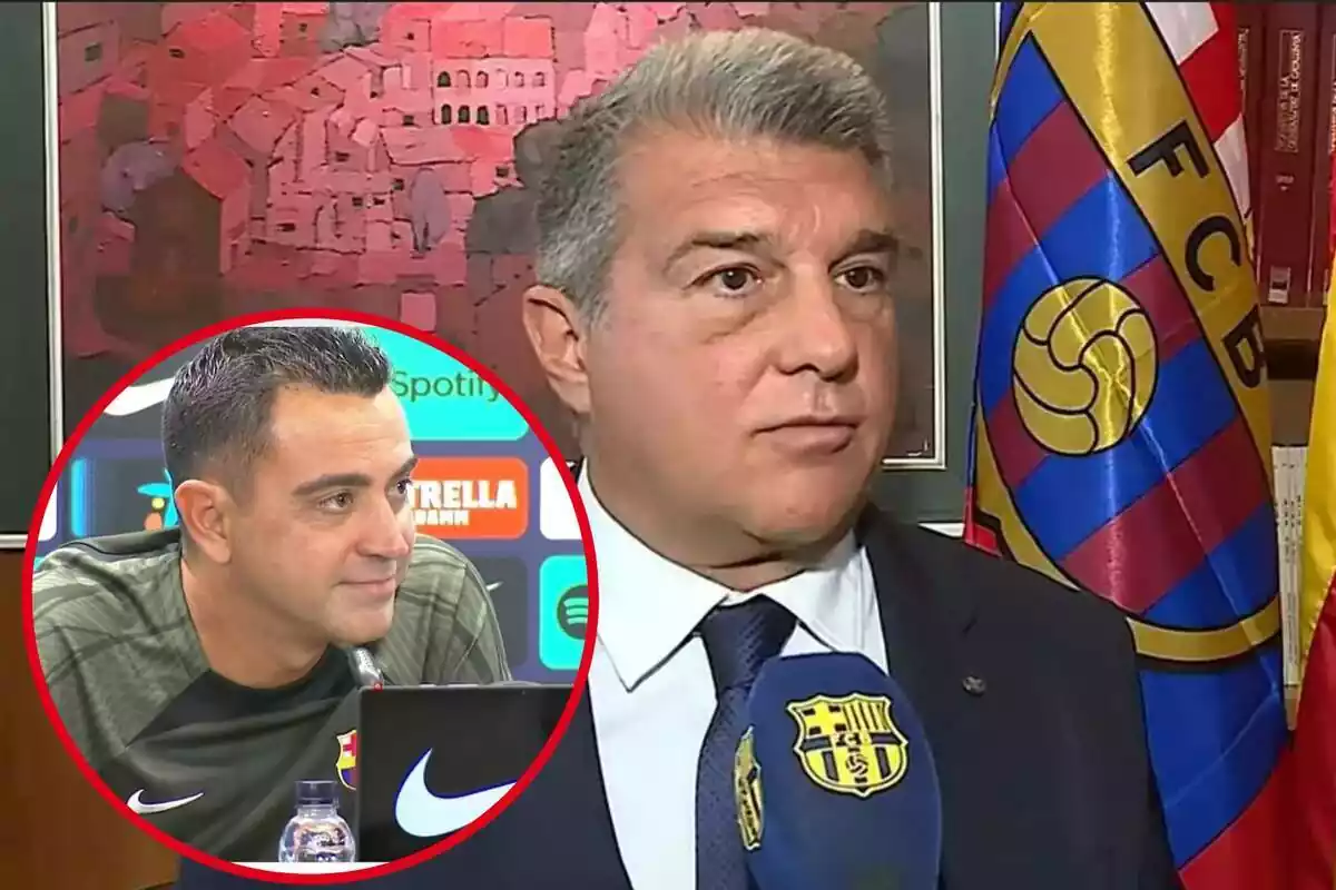 Muntatge amb Joan Laporta i escut Inter Milà