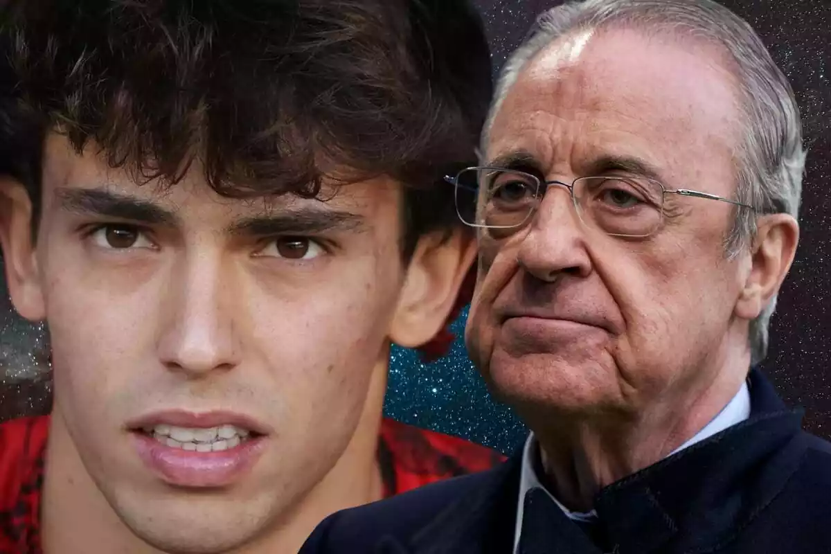 Muntatge Joao Felix primer pla amb Florentino Pérez