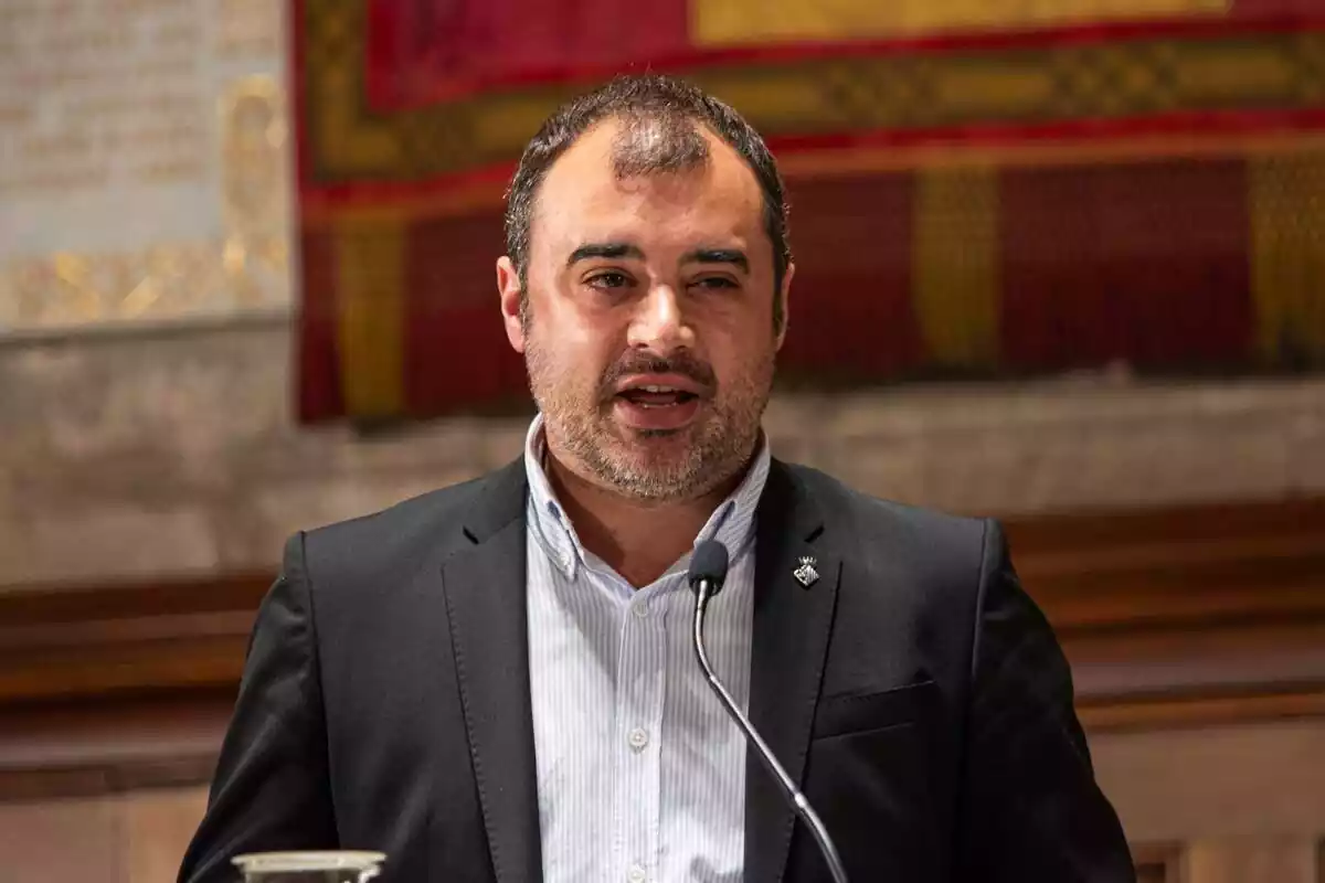 L'alcalde de Terrassa, Jordi Ballart, durant la seva intervenció a la presentació de Barcelona Mañana. Compromís Metropolità 2030’