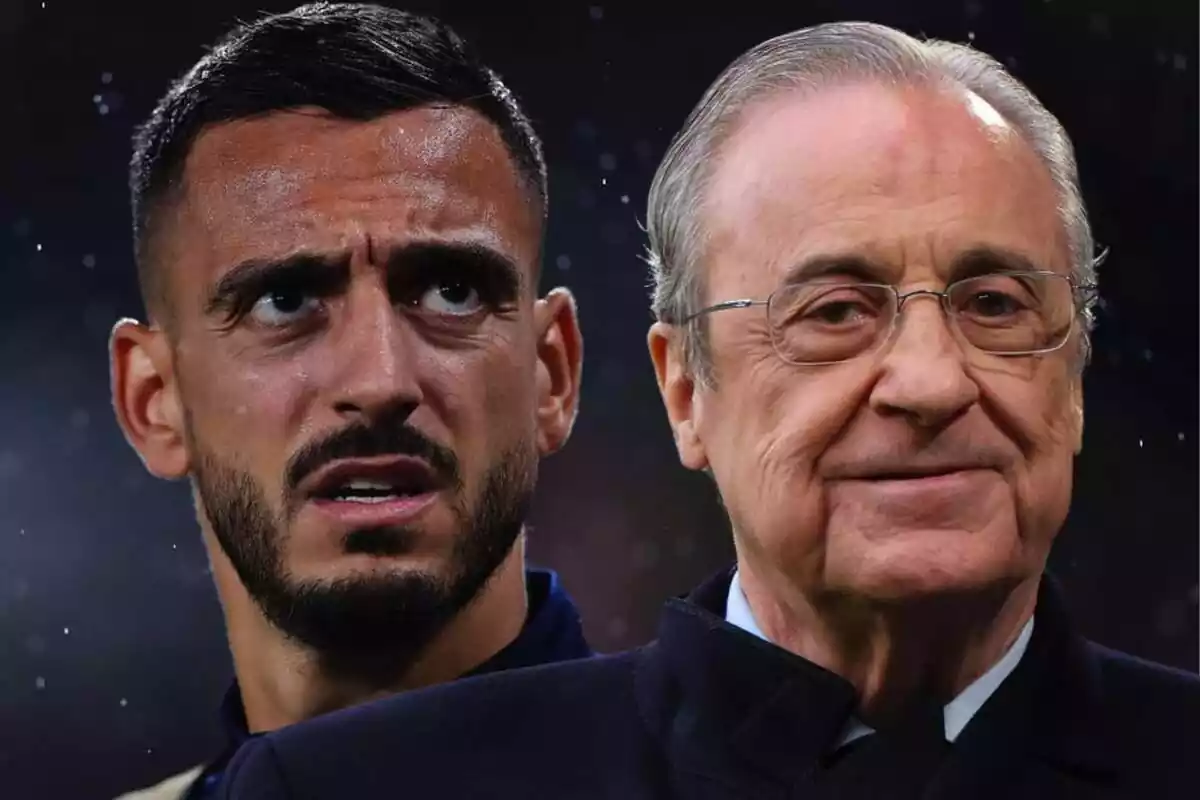 Muntatge de Joselu amb Florentino Pérez