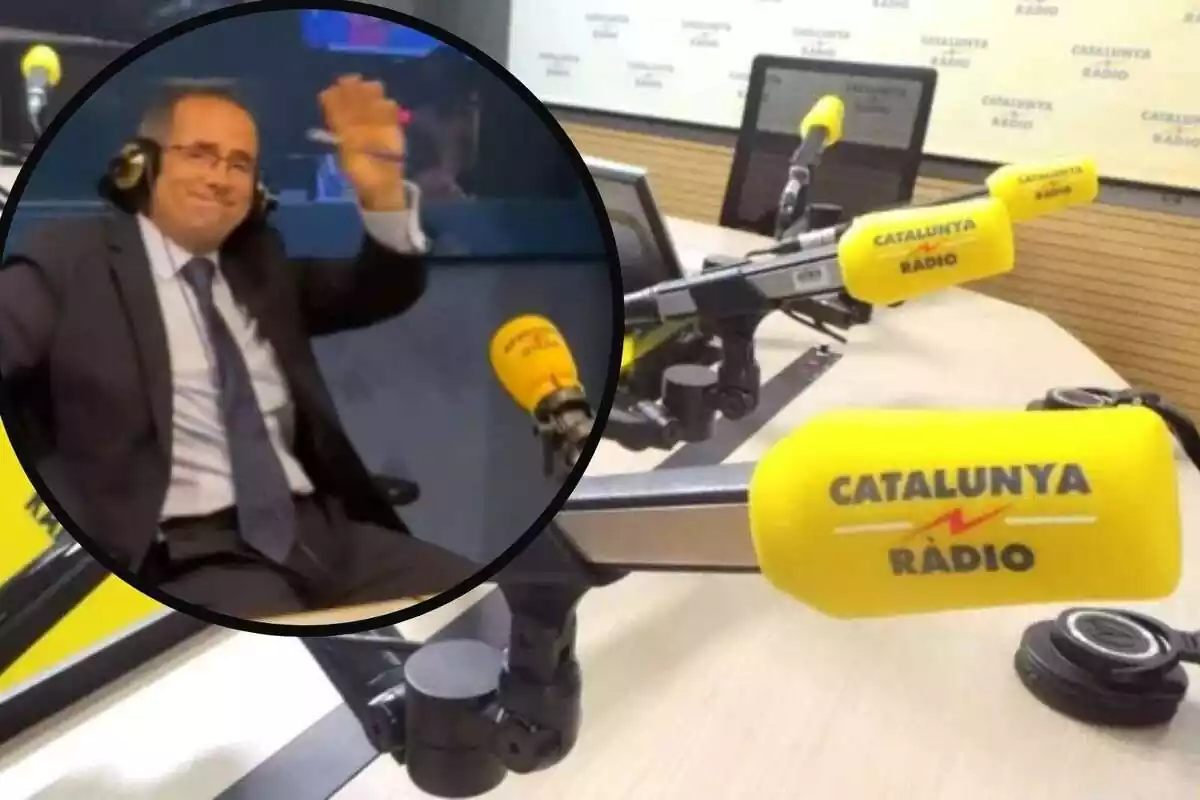 Imatge del periodista de Catalunya Ràdio, Kilian Sebrià, en un muntatge amb els estudis de la cadena