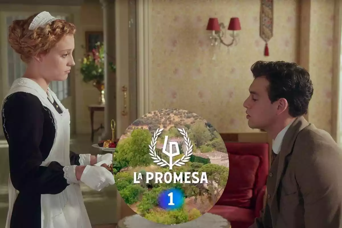 Muntatge escena de 'La Promesa' amb el seu logo i el de La 1
