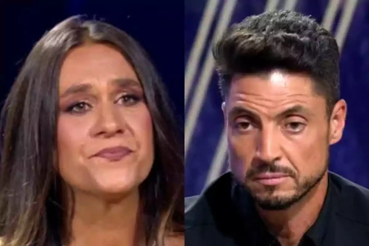 Laura Cuevas i Carlos Calderón amb expressions serioses en un fons fosc a De Viernes.