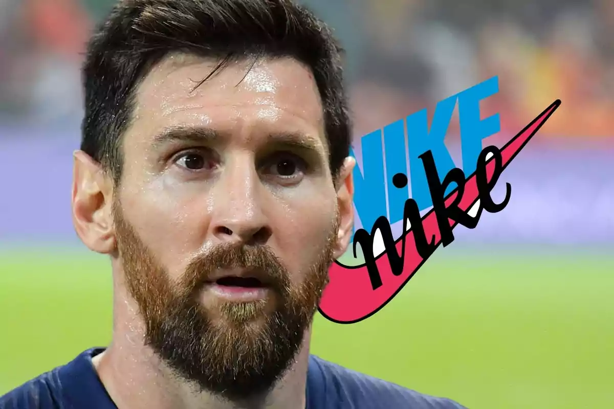 Leo Messi i el logo de Nike.