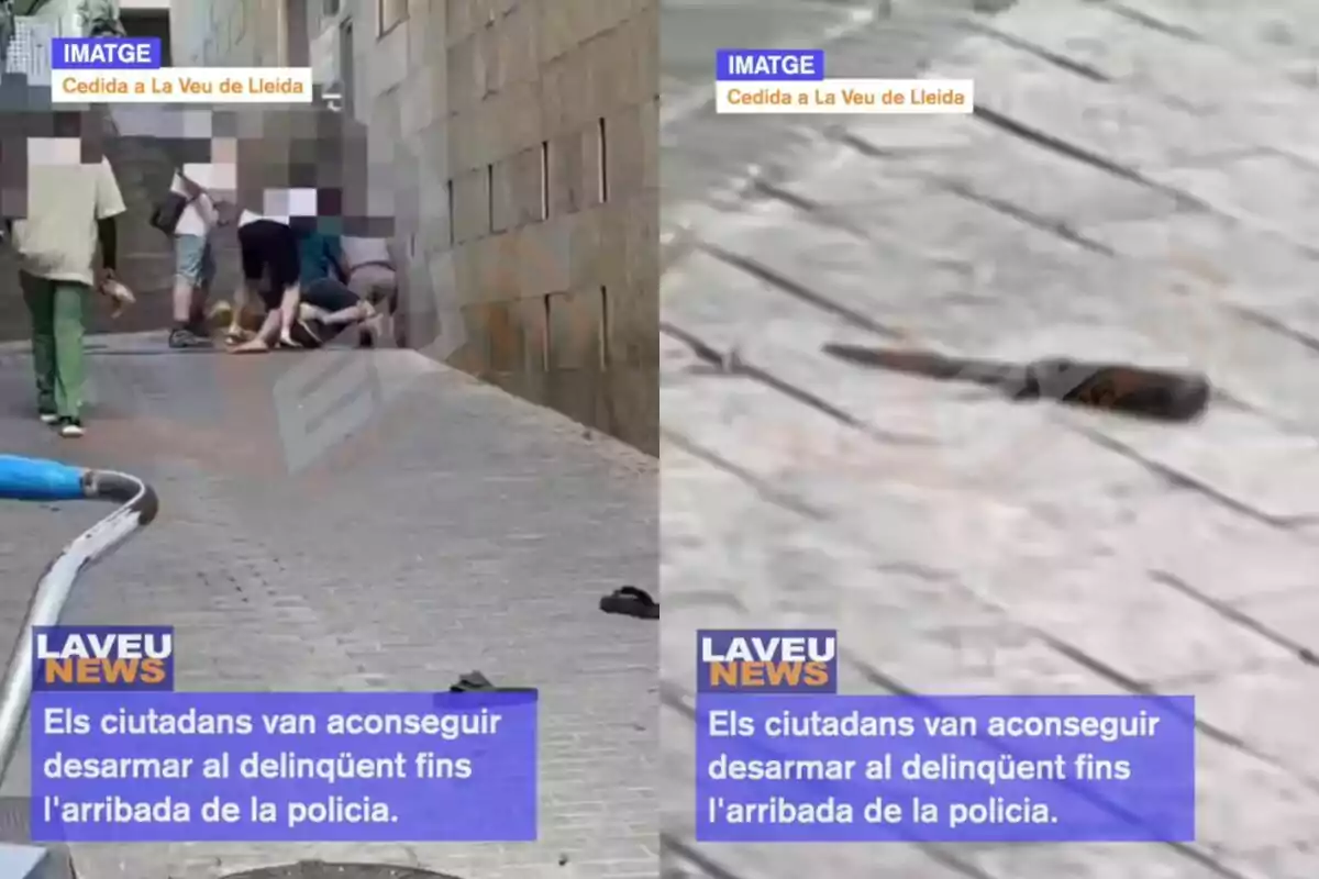 Un grup de ciutadans va aconseguir desarmar un delinqüent fins a l'arribada de la policia en un carrer estret, segons va informar La Veu de Lleida.