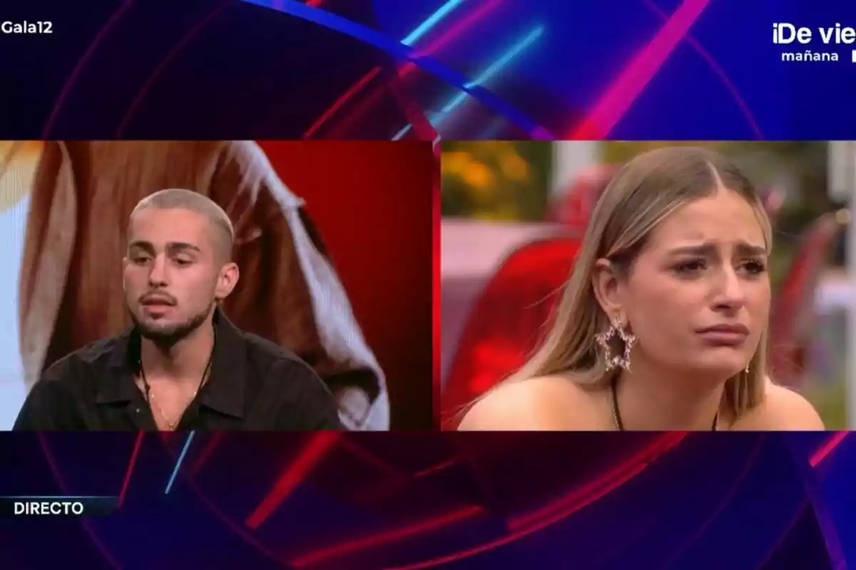 Manu i Laura Galera apareixen a Gran Hermano, una sembla estar parlant mentre l'altra mostra una expressió de tristesa.