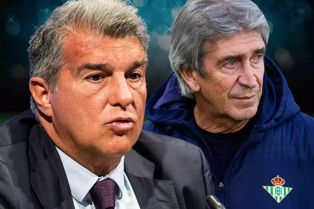 Muntatge de Joan Laporta amb Manuel Pellegrini