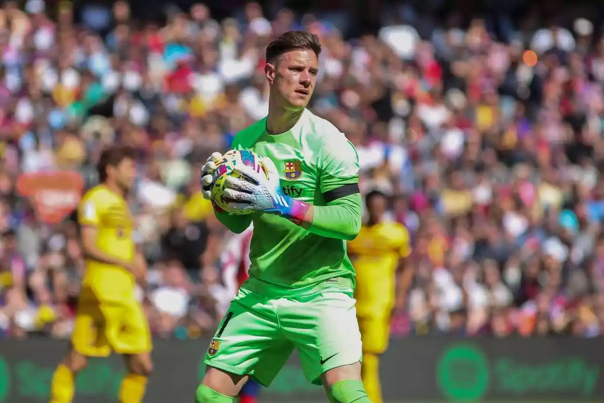 Marc-André ter Stegen a un partit amb el Barça