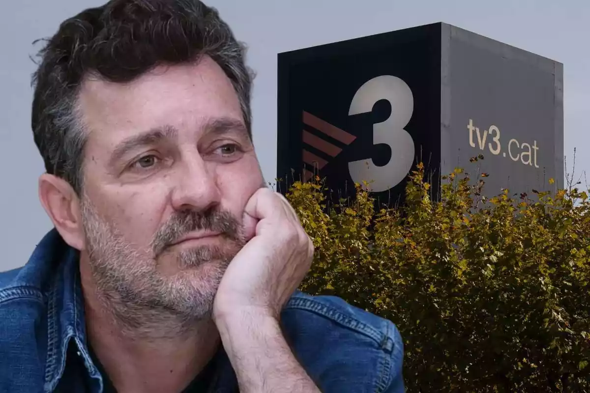 Fotomuntatge de Marc Cartes amb les instal·lacions de TV3 de fons