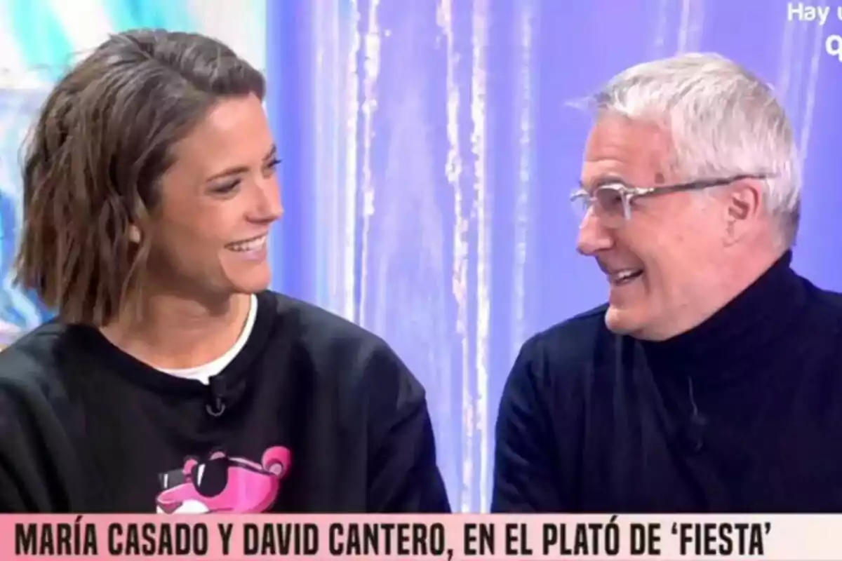 María Casado y David Cantero visitan el plató de 'Fiesta'