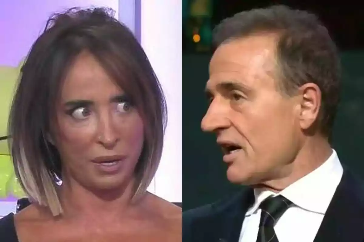 María Patiño a l'esquerra a Ni que fuéramos amb Alessandro Lequio a l'especial sobre Bárbara Rey.