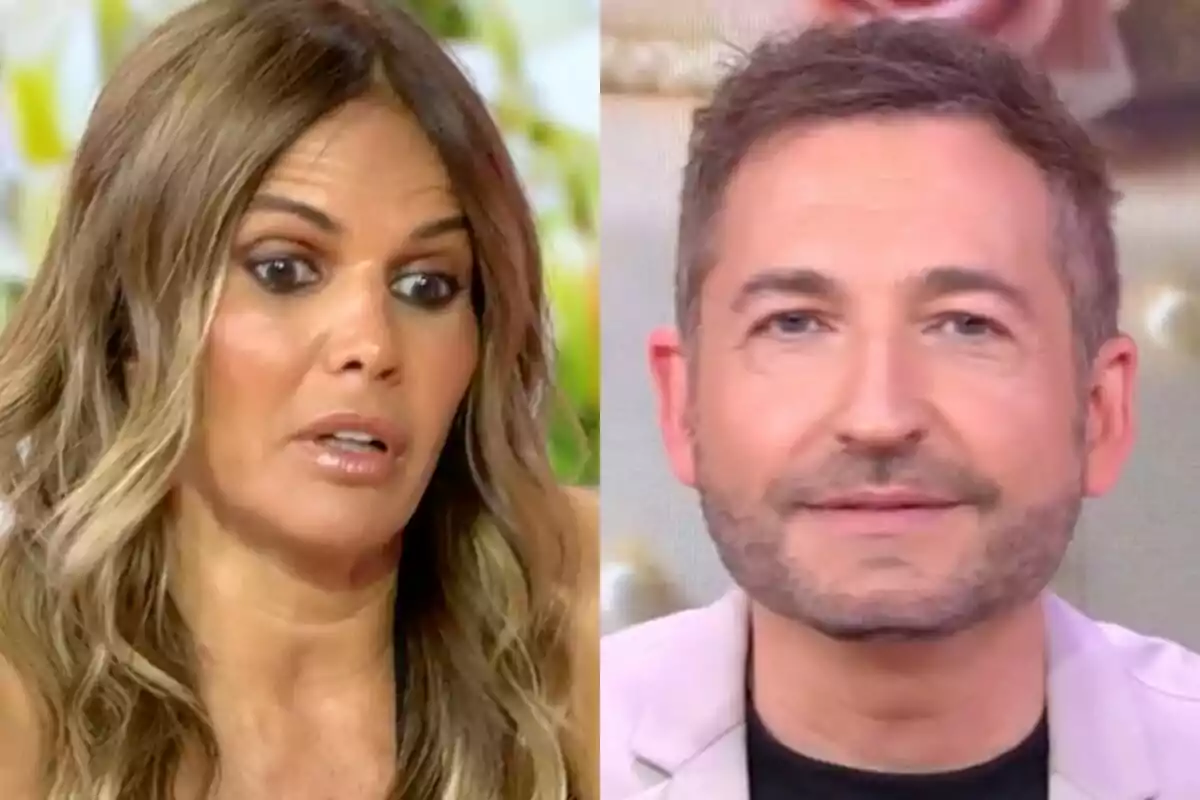 Marta López i Frank Blanco en primer pla, una dona amb expressió de sorpresa a l'esquerra i un home amb expressió neutral a la dreta a 'Tardear'.