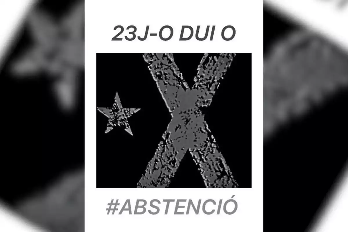 Meme que anima a la abstención en las elecciones del 23 de julio con un mensaje independentista