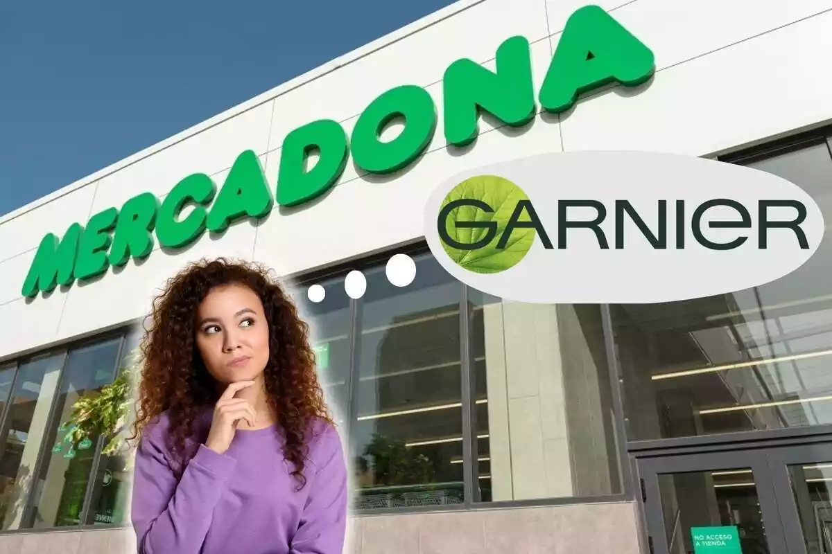 Dona pensant en un producte de Garnier a Mercadona