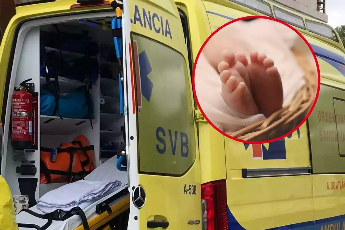 Muntatge d'una ambulància amb uns peus de nadó