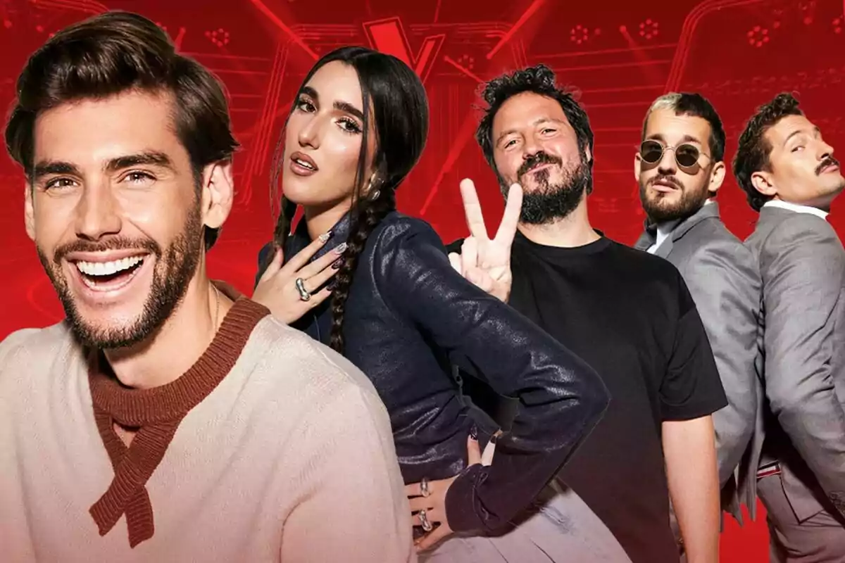 Montaje de los asesores de la nueva edición de La Voz Kids: Álvaro Soler, El Kanka, Mau & Ricky y Judeline