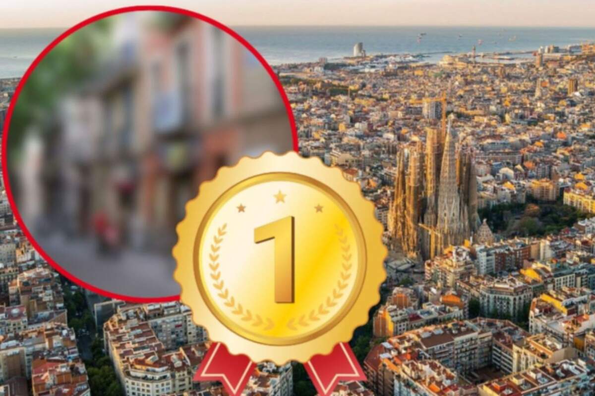 Muntatge de Barcelona amb una medalla d'or