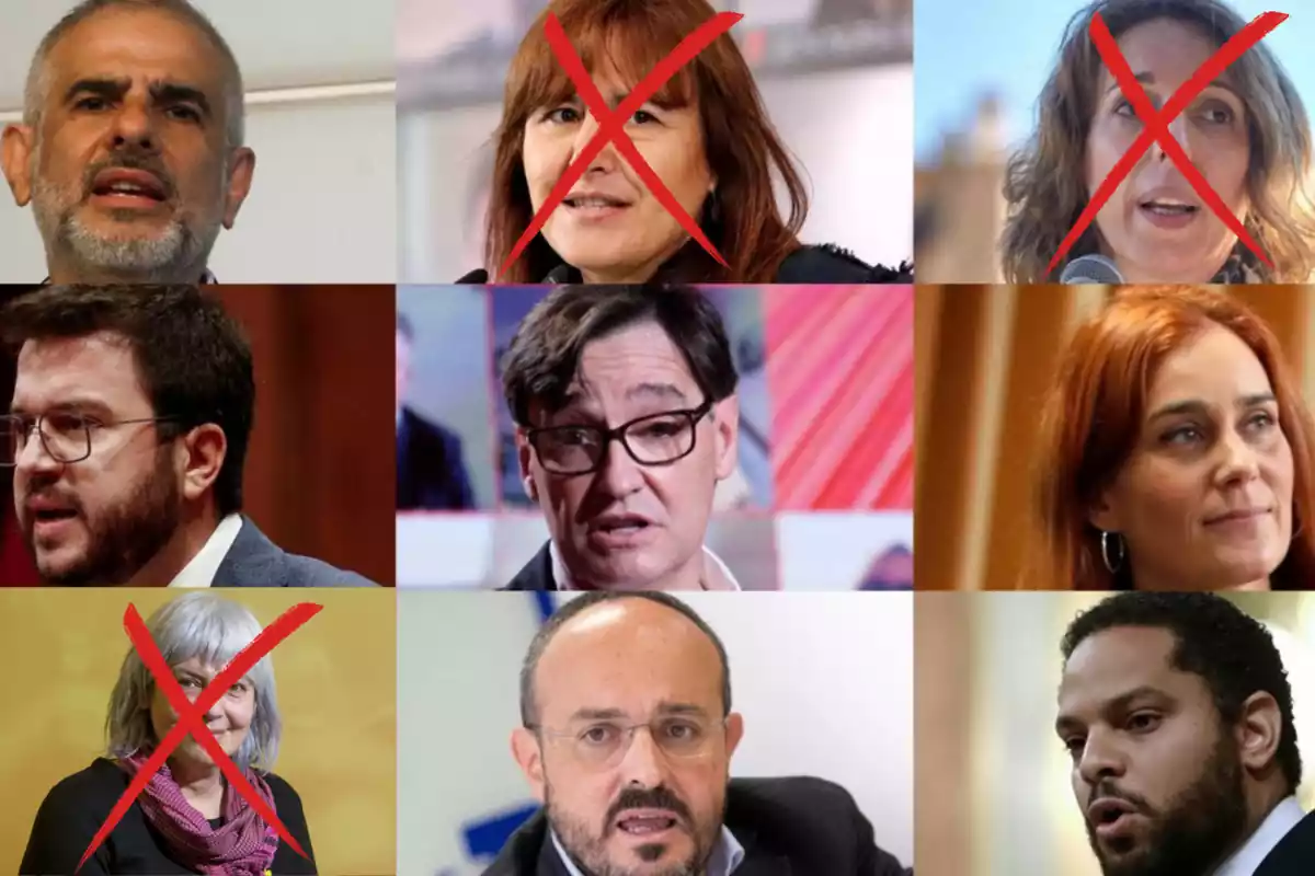 Muntatge amb els candidats al Parlament de Catalunya de l'any 2021