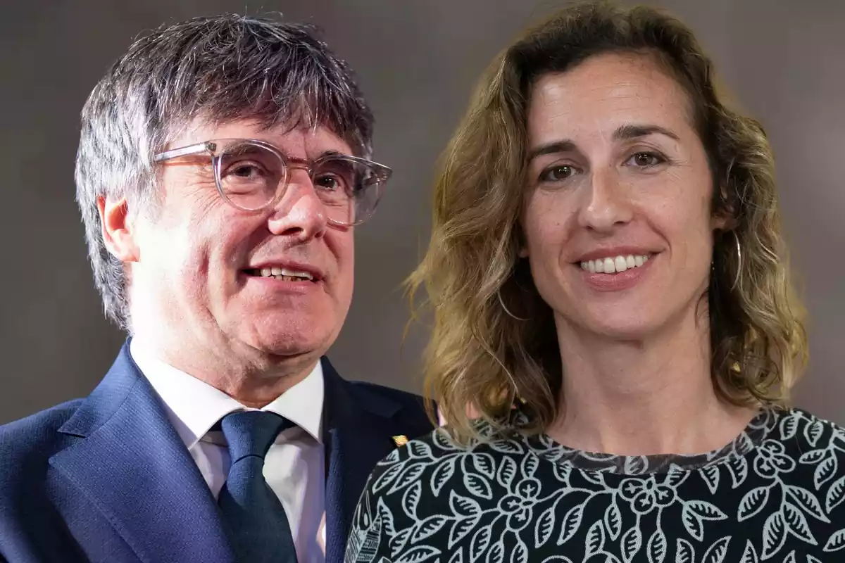 Muntatge de Laia Estrada i Carles Puigdemont