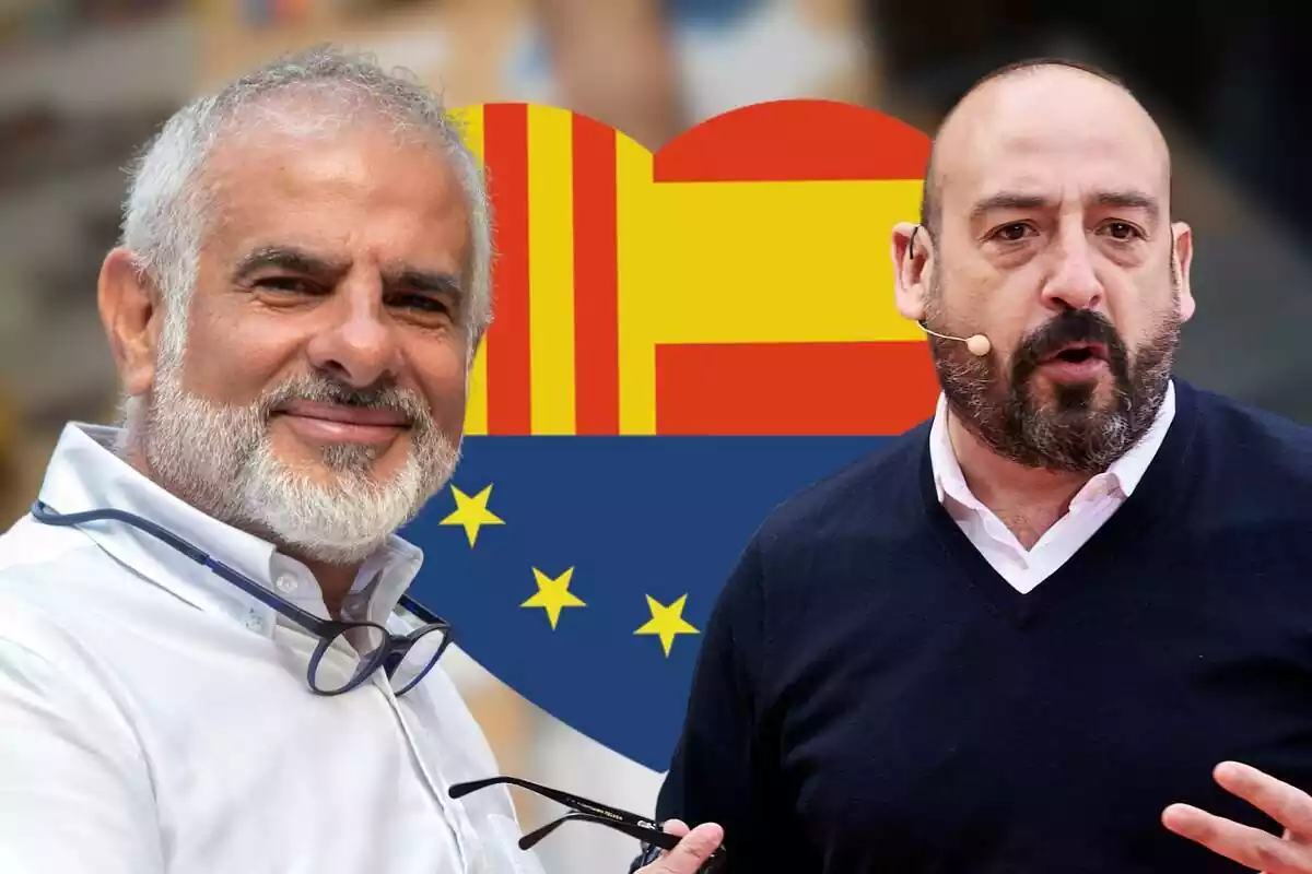 Muntatge de Carlos Carrizosa i Jordi Cañas amb el logo original de Ciutadans