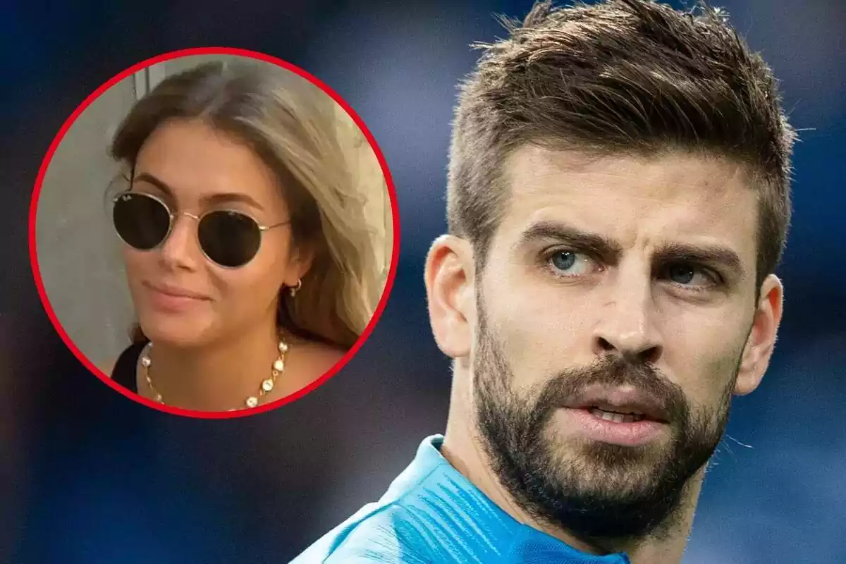 Muntatge de Clara Chía i Gerard Piqué amb rostre seriós