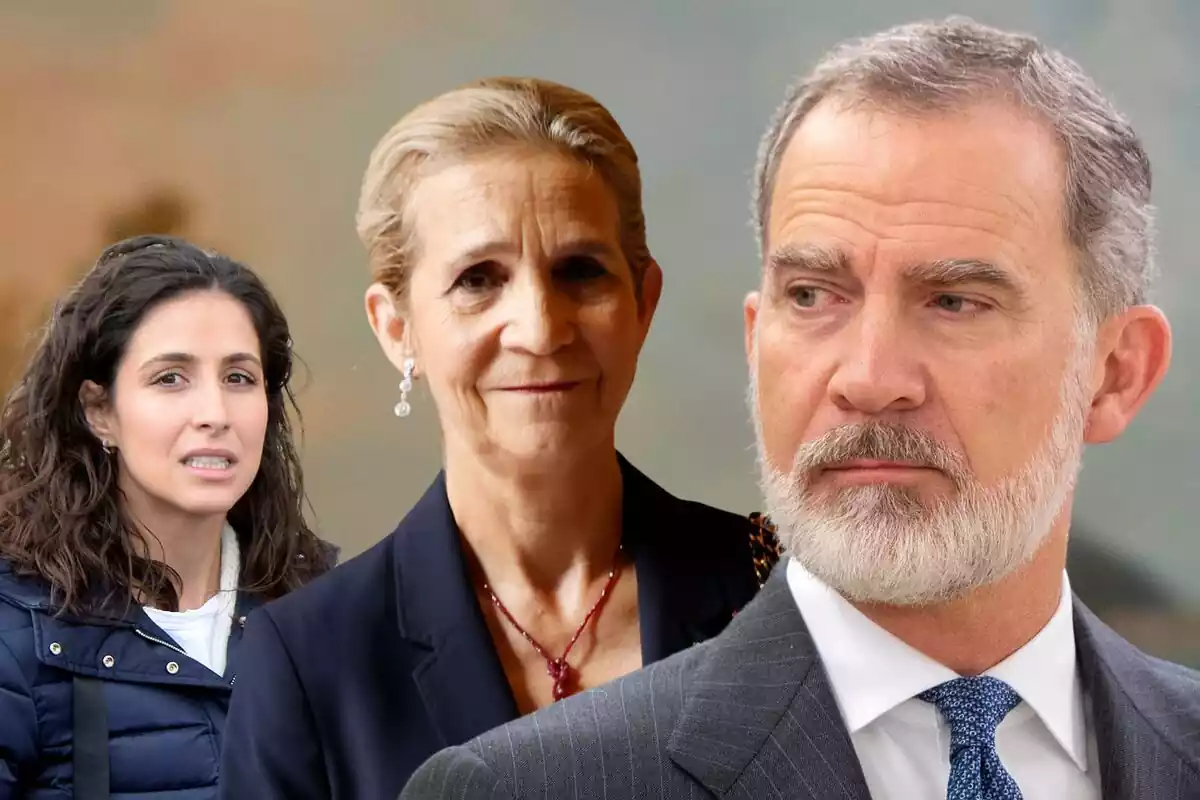 Muntatge amb el rostre de Xisca Perelló, la infanta Elena i el rei Felip VI