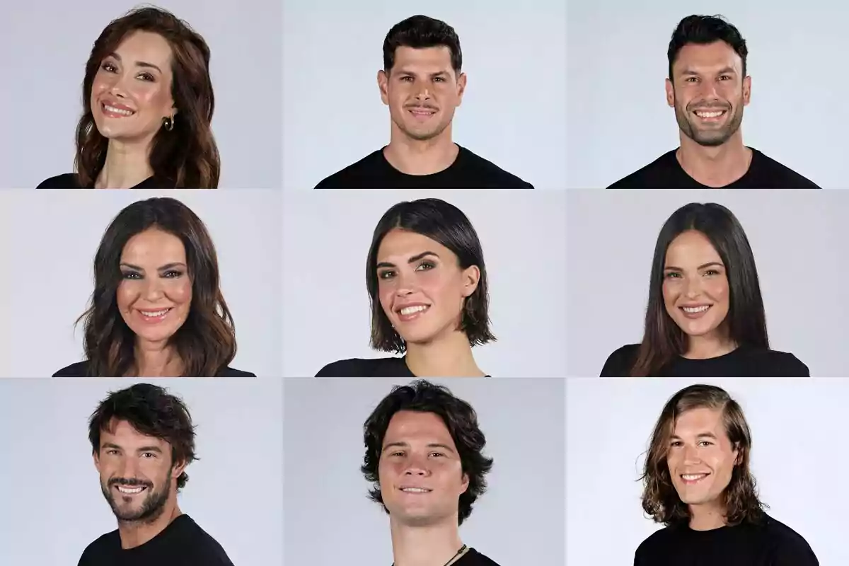 Montaje con los posados de los concursantes de Supervivientes: All Stars: Sofía Suescun, Olga Moreno, Alejandro Nieto, Bosco Martínez Bordiú, Abraham García, Jorge Pérez, Adara Molinero, Logan Sampedro y Marta Peñate