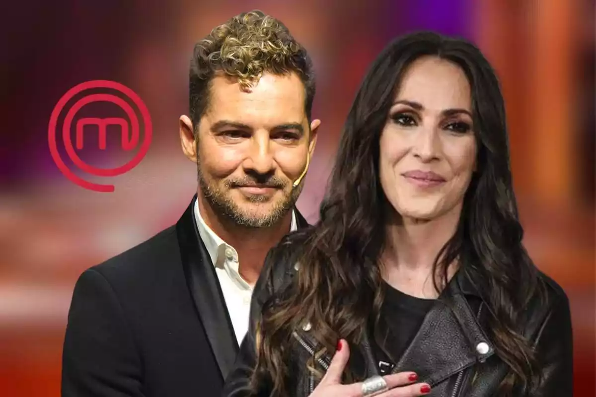 Muntatge David Bisbal i Malú amb cares serioses