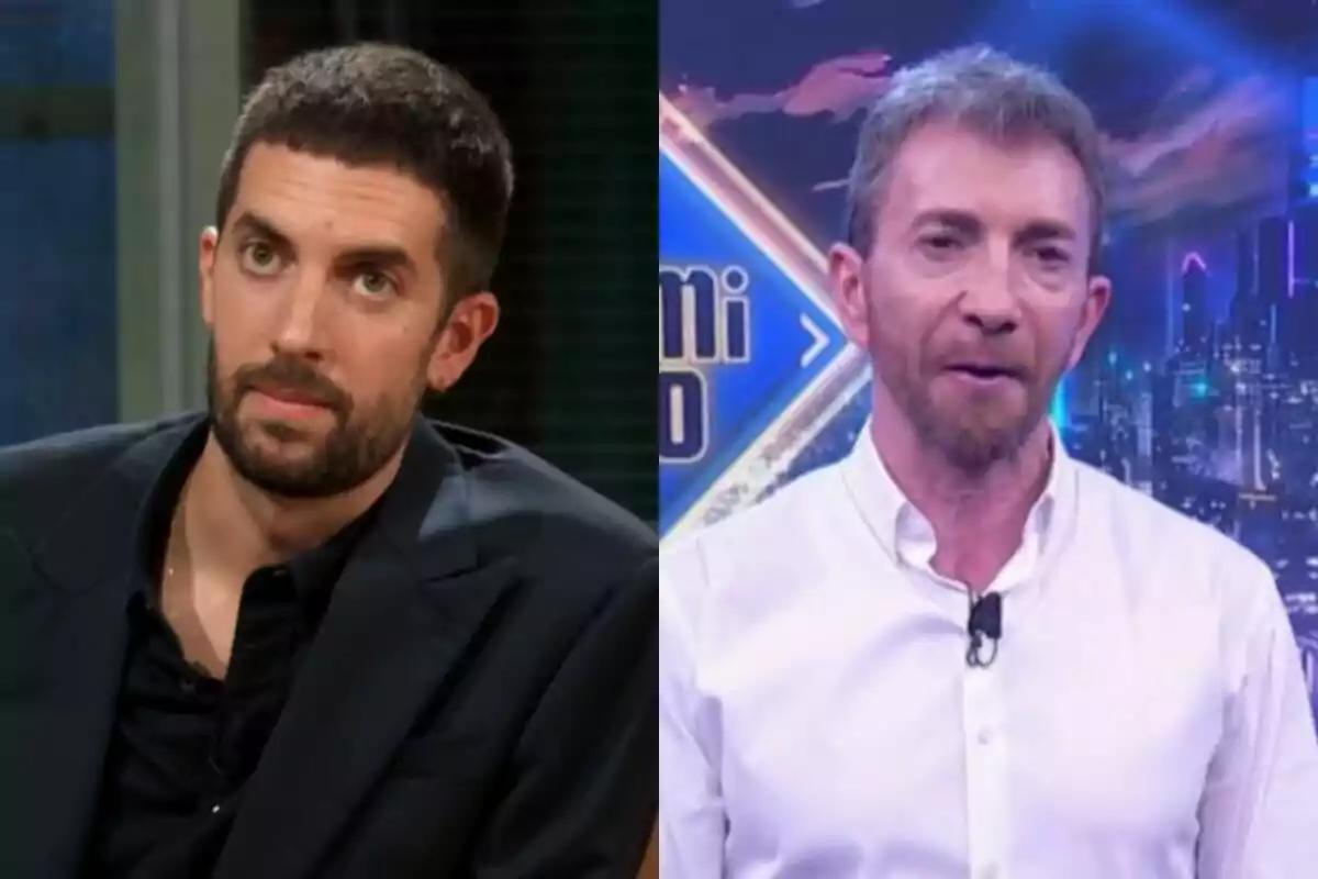 Muntatge de David Broncano a La Revuelta a l'esquerra i Pablo Motos a El Hormiguero a la dreta