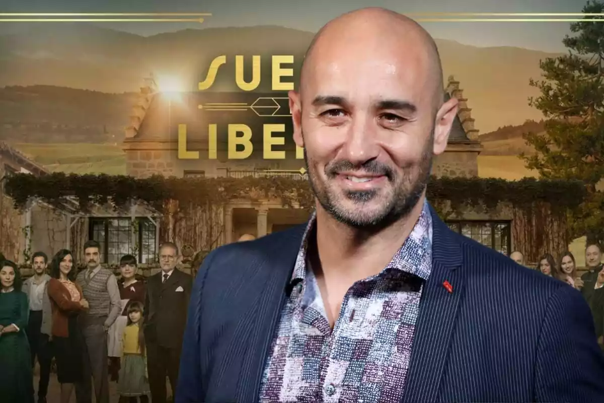 Muntatge d'Alain Hernández amb el cartell promocional de 'Somnis de llibertat'