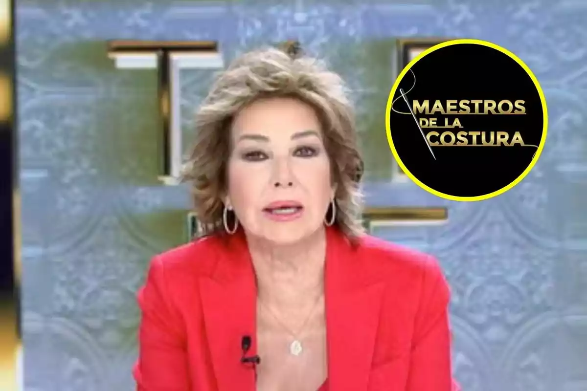 Muntatge d'Ana Rosa Quintana amb el logo de 'Maestros de la Costura'