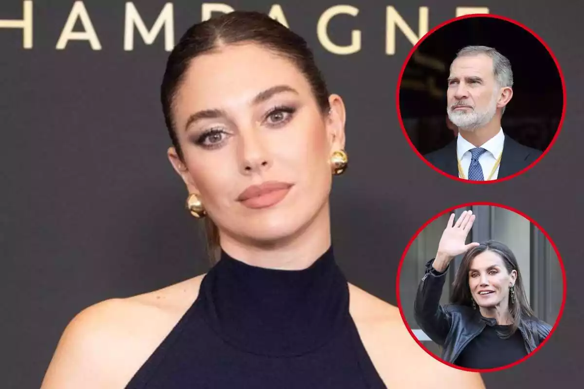 Muntatge de Blanca Suárez amb dues fotos, una del rei Felip i una altra de Letizia