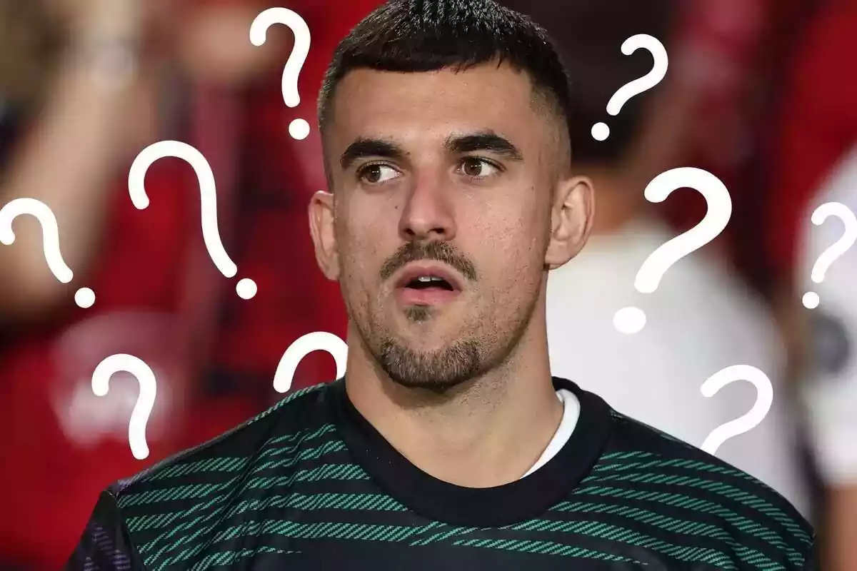 Dani Ceballos rodejat de signes d'interrogació