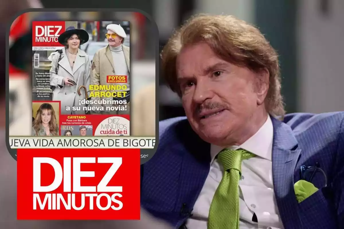 Muntatge d'Edmundo Arrocet amb la revista 'Diez Minutos' en què surt amb la seva nova xicota