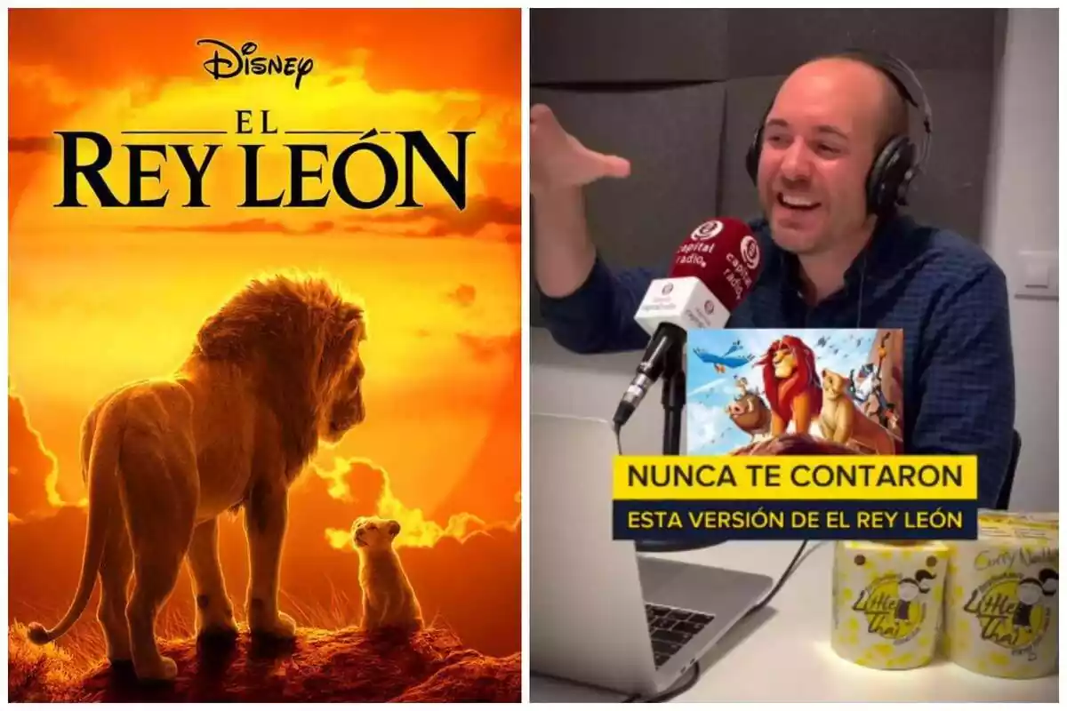 Muntatge de fotos de la pel·lícula de Disney 'El Rey León' i, al costat, una captura de pantalla d'un TikTok de @CiscoGreses