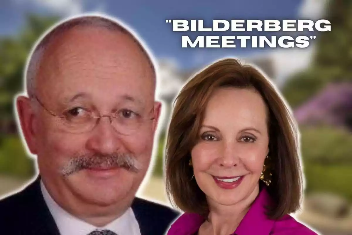 Muntatge de fotos de Victor Halberstadt i Marie-Josée Kravis, dirigents del comitè de 'Bilderberg meetings', tots dos amb rostre somrient