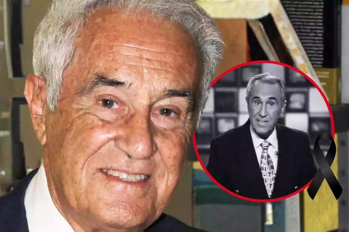 Muntatge de fotos de José María Carrascal amb rostre somrient i, al costat, una imatge seva d'arxiu presentant els informatius d'Antena 3