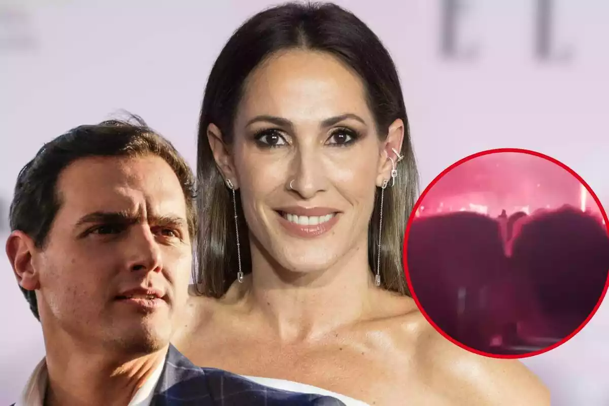 Muntatge de fotos de primer pla de Malú i Albert Rivera, tots dos amb rostre somrient i, al costat, una captura d'ell besant-se amb la nova nòvia