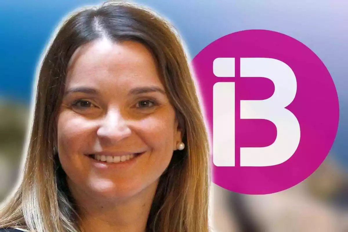 Muntatge de fotos de Margalida Prohens, amb rostre somrient, i el logotip d'IB3, la radiotelevisió de les Illes Balears, al costat
