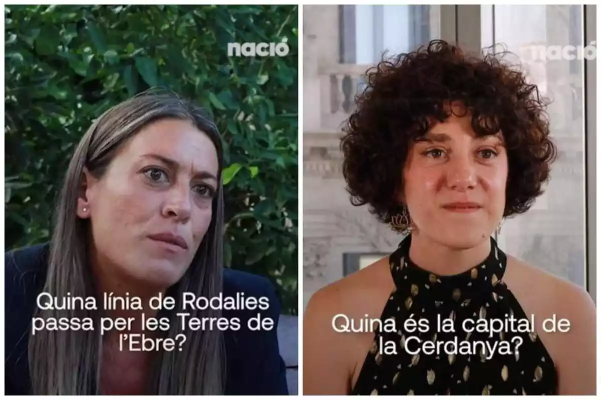 Muntatge de fotos de Míriam Nogueras, de Junts per Catalunya, i Aina Vidal amb cares serioses