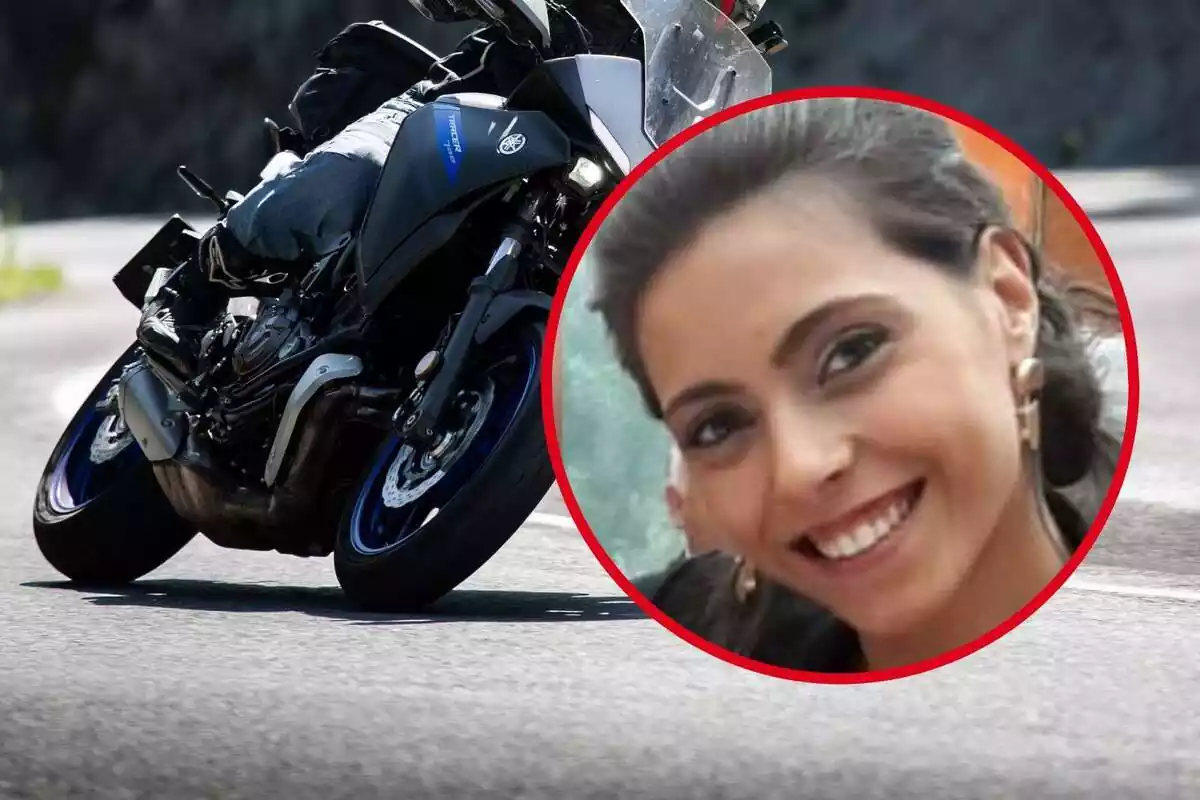 Muntatge de fotos de Mirian, la motorista que va perdre la vida a l'accident, i una moto