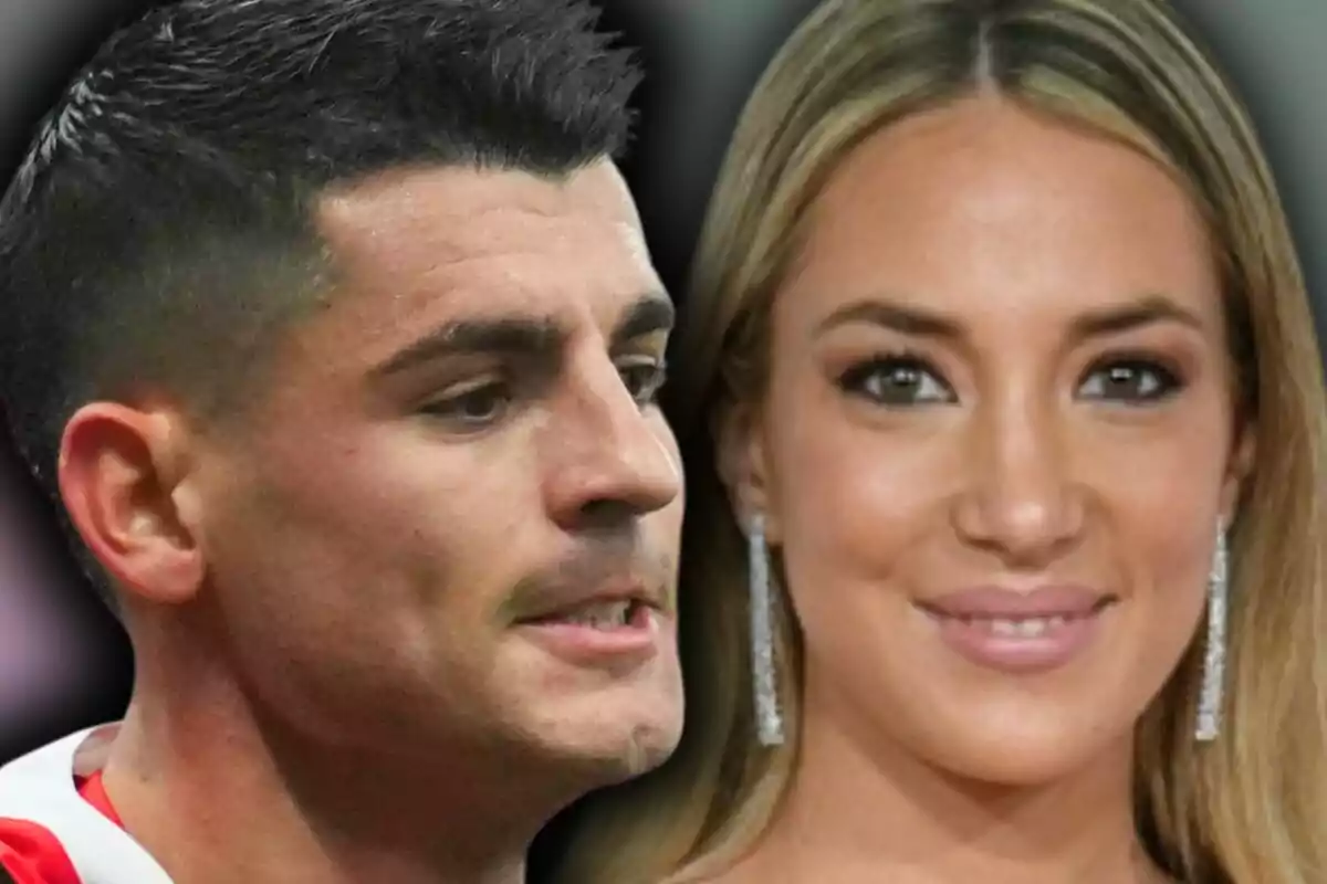 Muntatge de fotos en primer pla d’Álvaro Morata i Alice Campello.