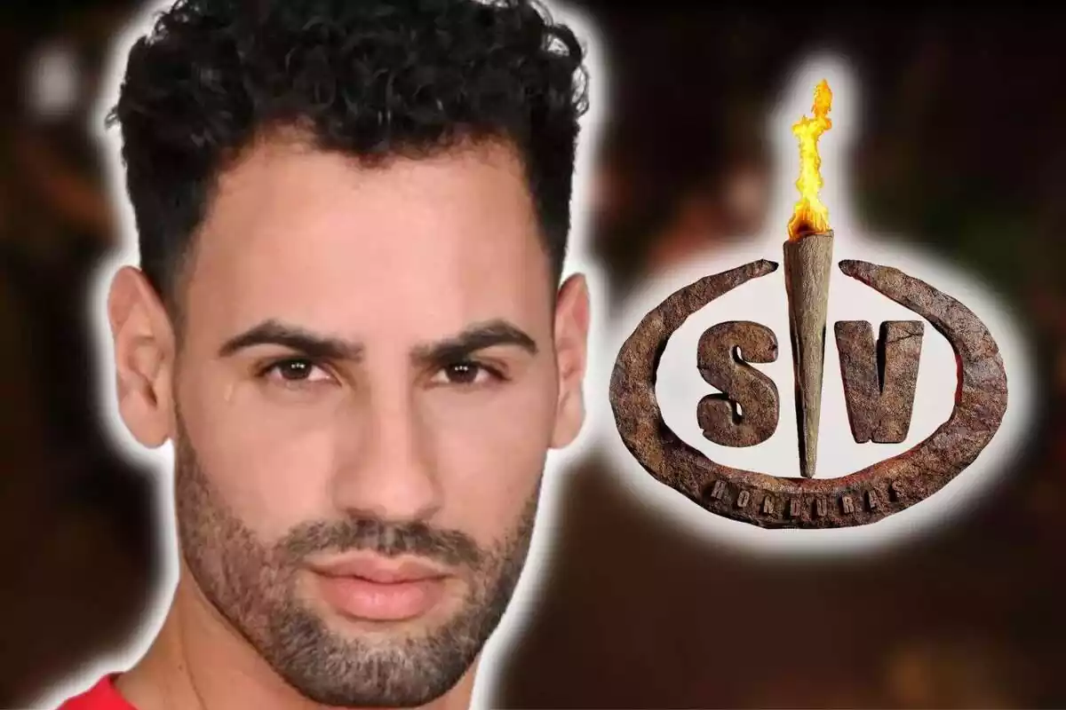 Montaje de fotos de primer plano de Asraf Beno y el logo de ‘Supervivientes’