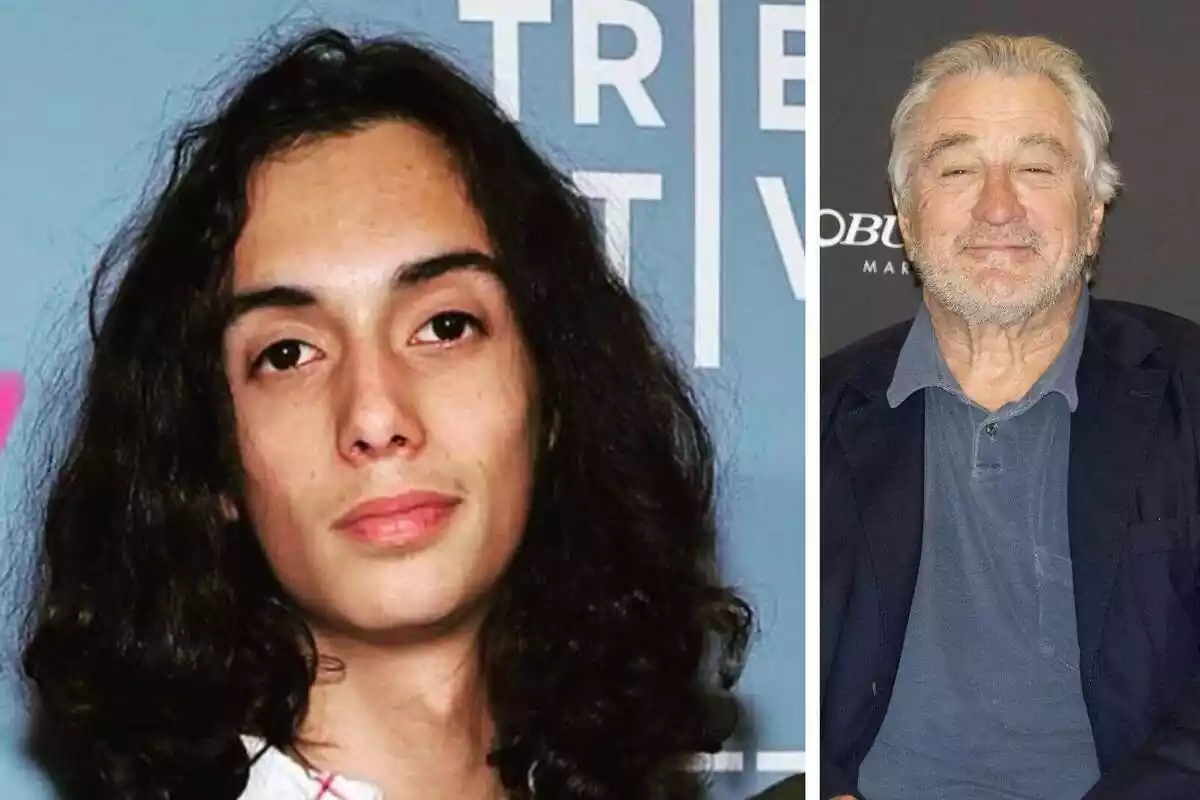 Muntatge de fotos de Leandro de Niro i el seu avi, Robert de Niro