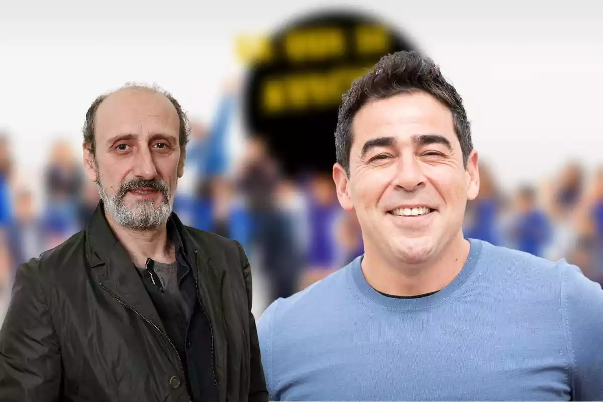 Muntatge d'imatges amb Pablo Chiapella amb José Luis Gil i el fons de 'La que s'avecina'