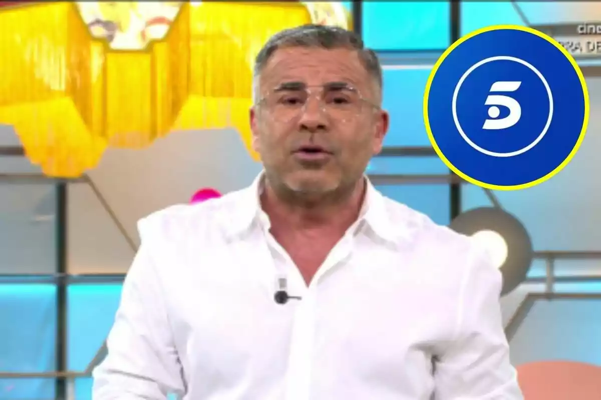 Muntatge de Jorge Javier a 'El Diario de Jorge' i el nou logo de telecinco