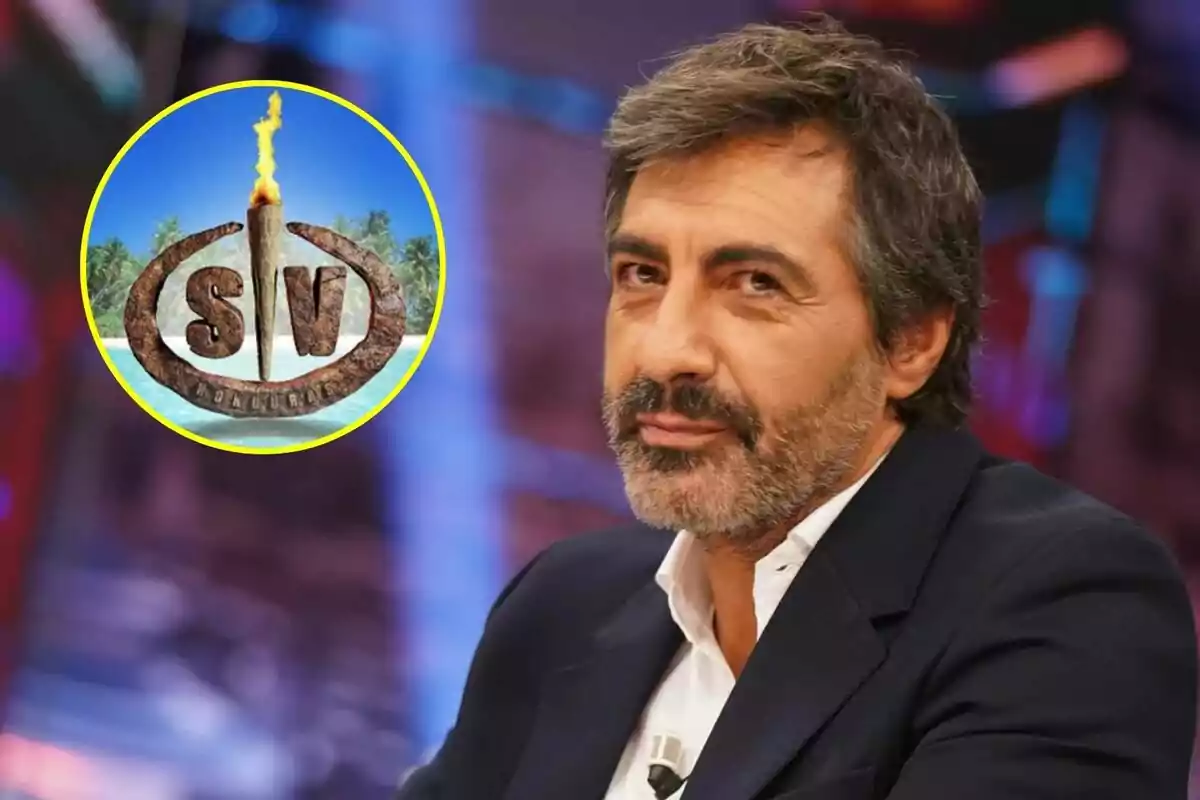 Muntatge de Juan del Val a 'El Hormiguero' i el logo de 'Supervivientes'