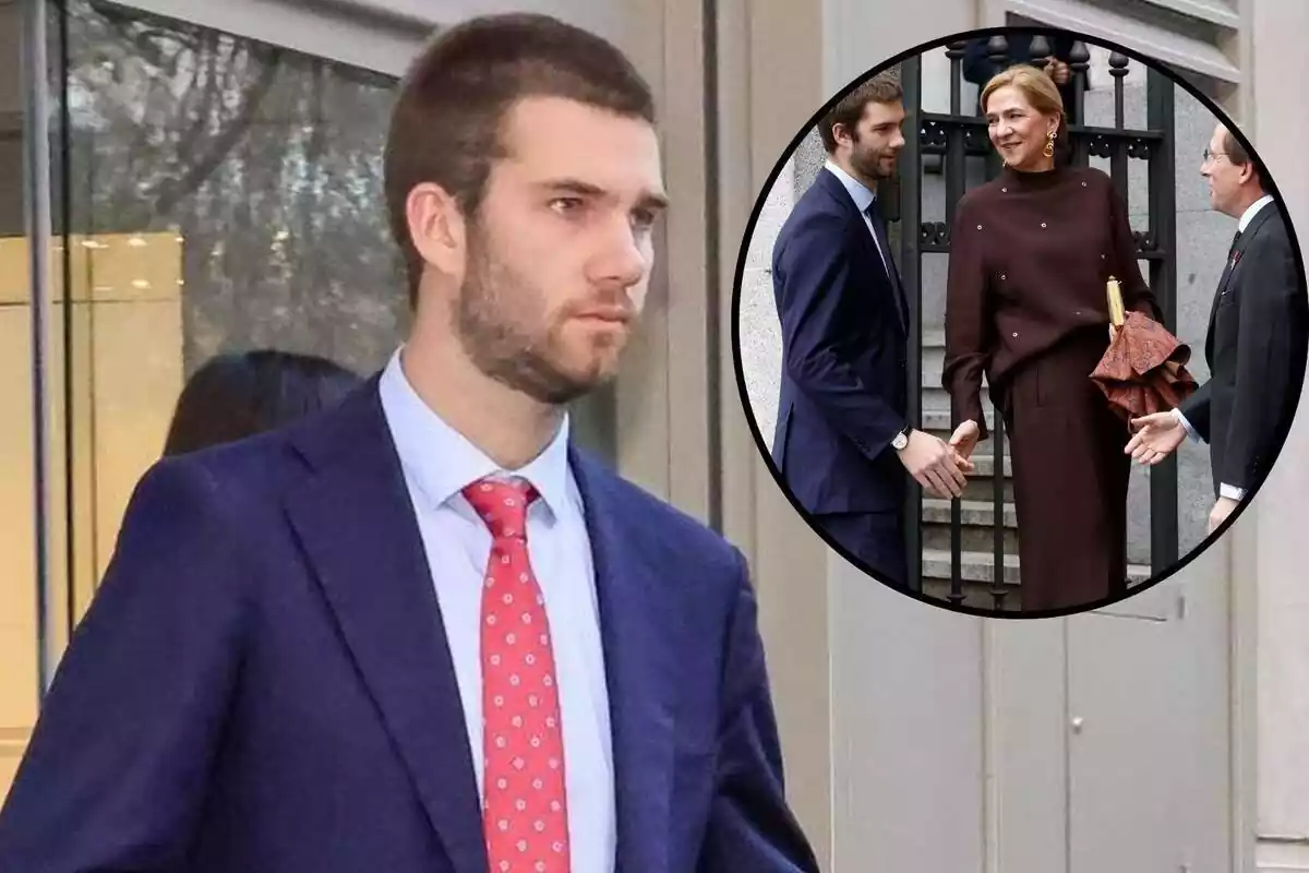 Muntatge de Juan Urdangarin amb una imatge amb la infanta Cristina al casament de José Luis Martínez-Almeida