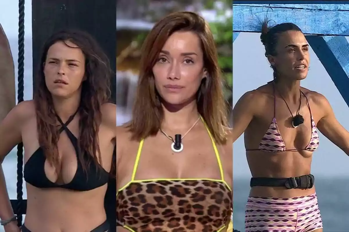 Montaje de Marta Peñate, Adara Molinero y Sofía Suescun en 'Supervivientes All Stars'