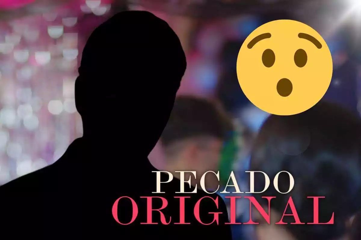 Muntatge de la sèrie Pecado Original amb silueta negra i una cara sorpresa